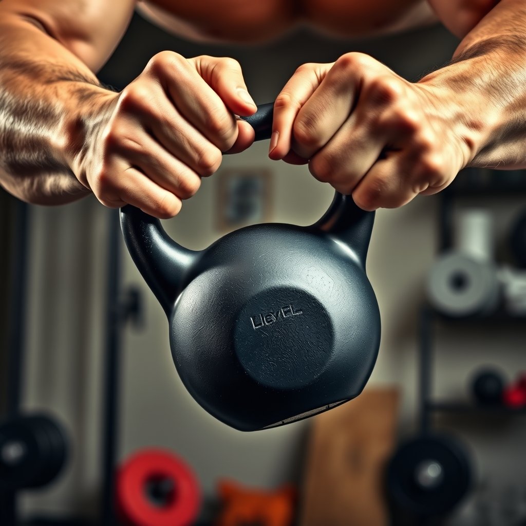 kettlebell workout in action