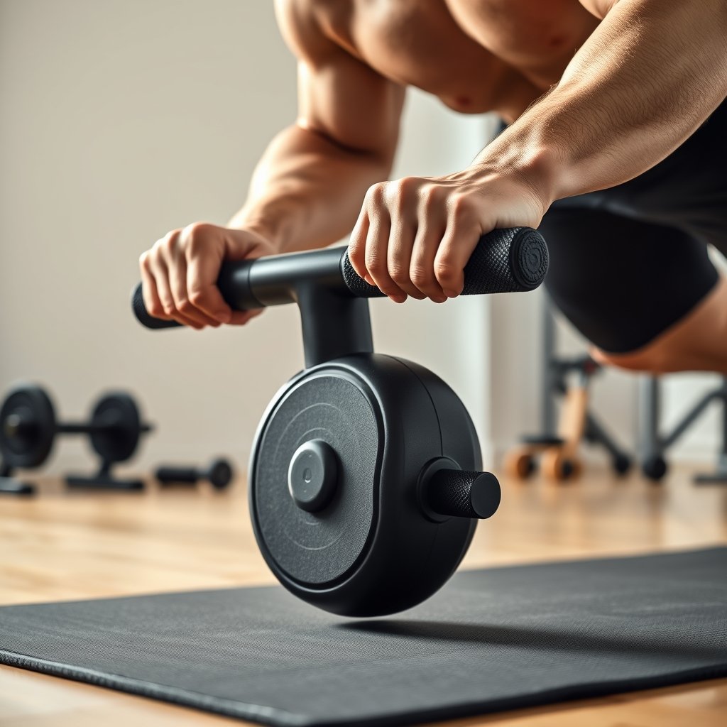 ab wheel in action